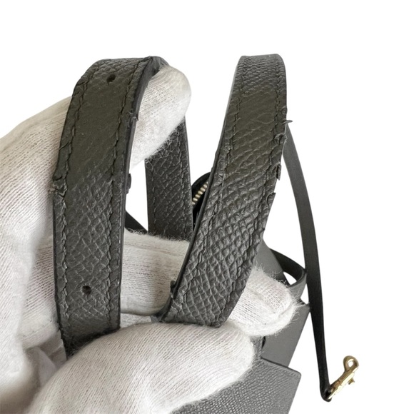 CELINE NANO BELT BAG Grained Calfskin Gray Antique Gold-Tone Metal Crossbody Bag - Picture 15 of 16